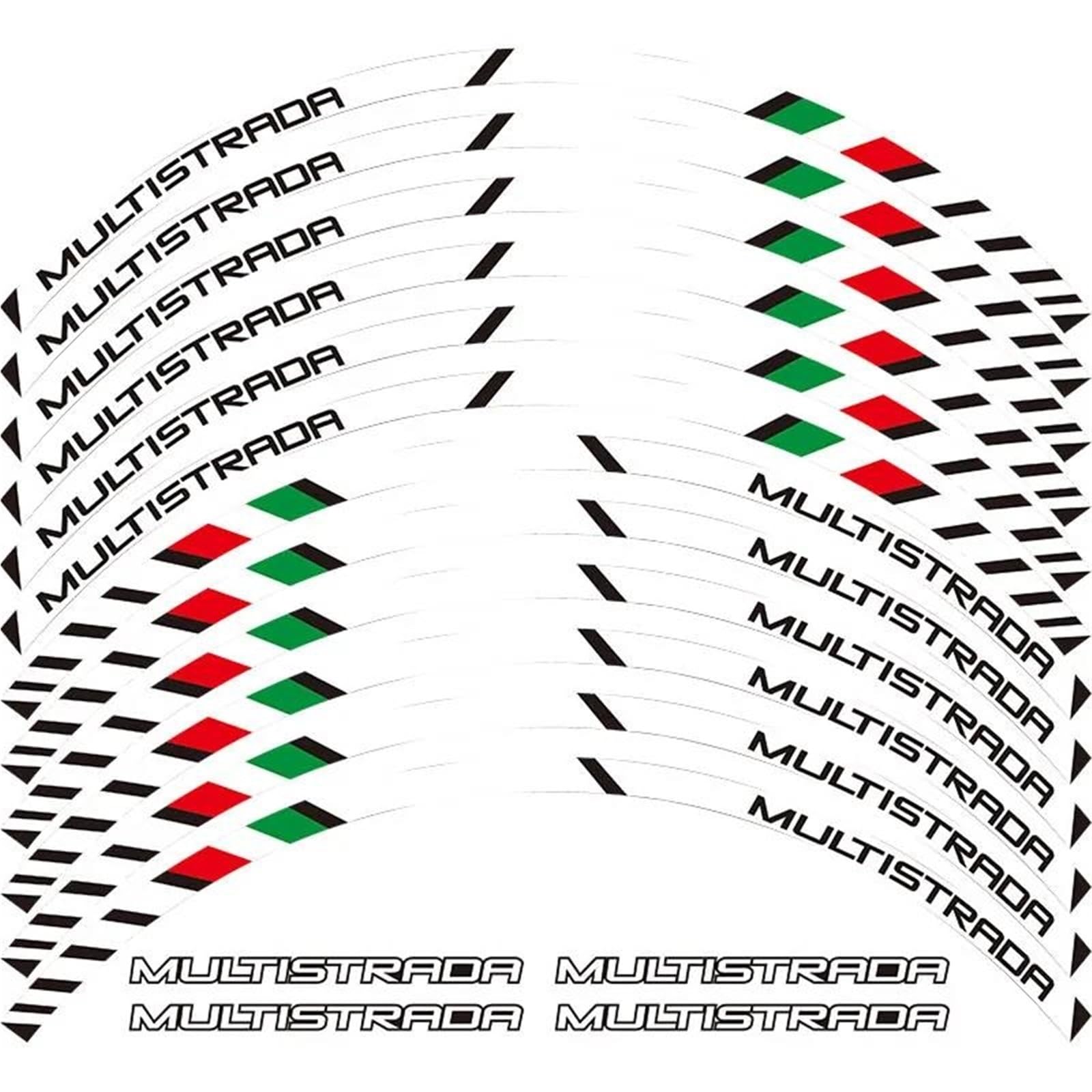 Motorcycle Wheel Stickers Reflective Rim Waterproof Decals for Ducati for Multistrada 1260/1200 1200S(Color3)