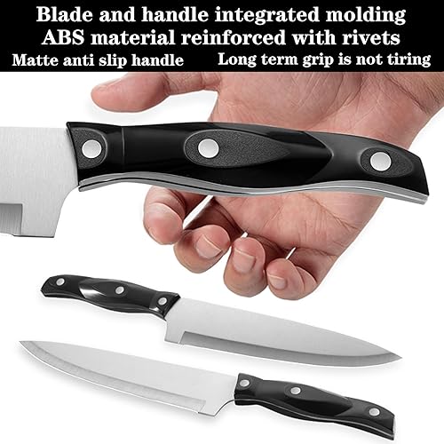 Miniatura 6 de ANDONG Juego de cuchillos de cocina prémium con bloque y afilador, juego de 19 piezas, cuchillos de cocina de acero inoxidable aptos para