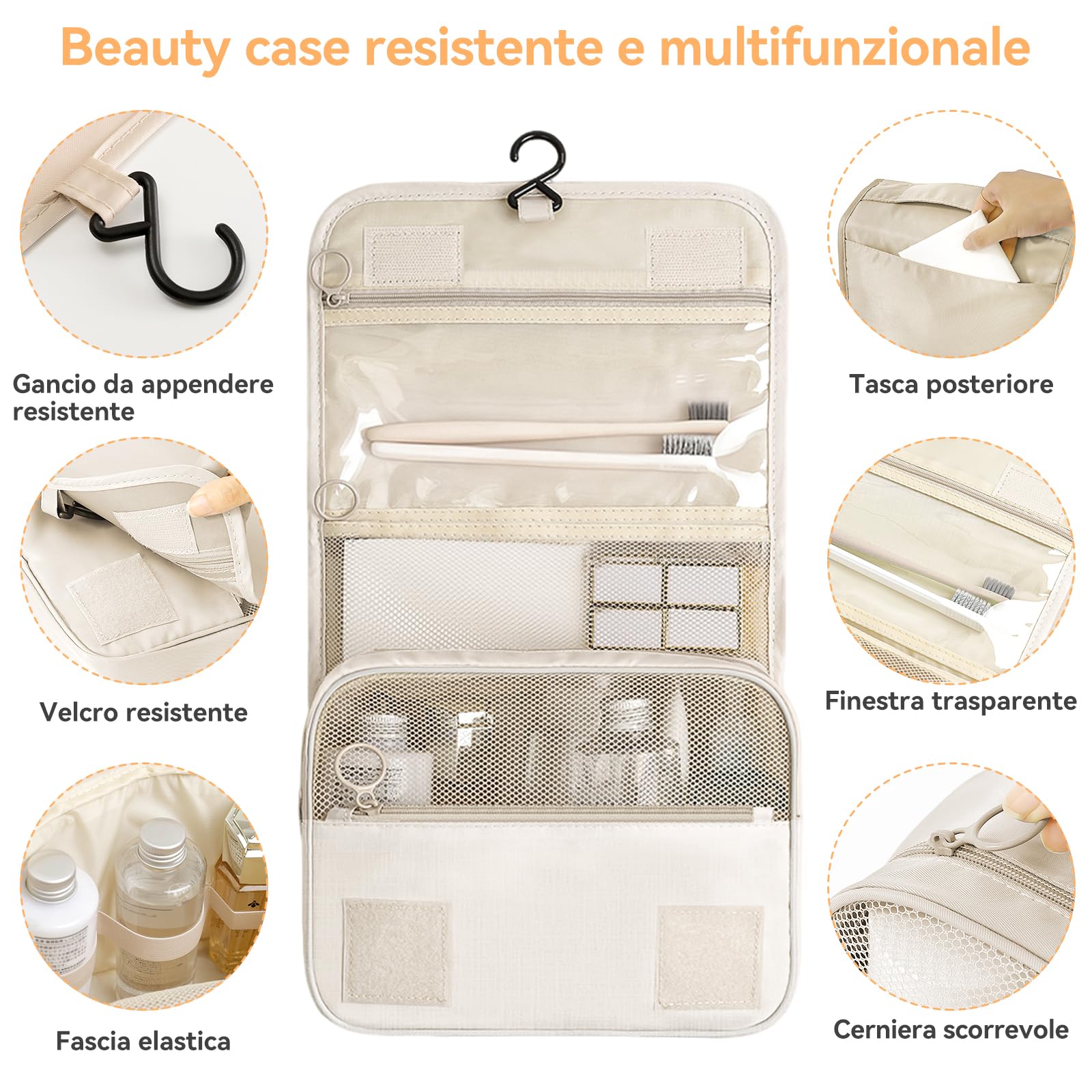 Organizer Valigia 12 Pezzi (Beige), set organizer per valigia, organizer viaggio, packing cubes, sacchetti vestiti viaggio