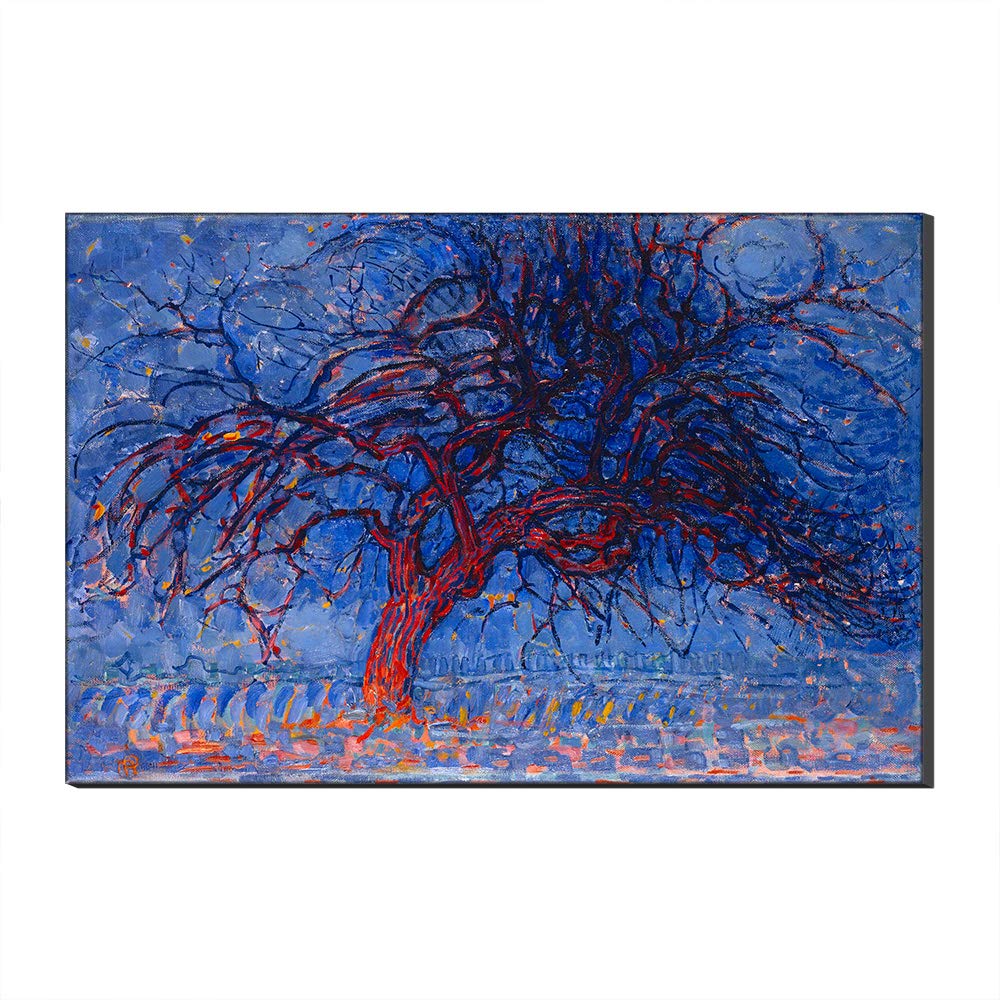 Reproduction Piet Mondrian L'Arbre Rouge, tableau huile sur toile, giclée d'art avec cadre