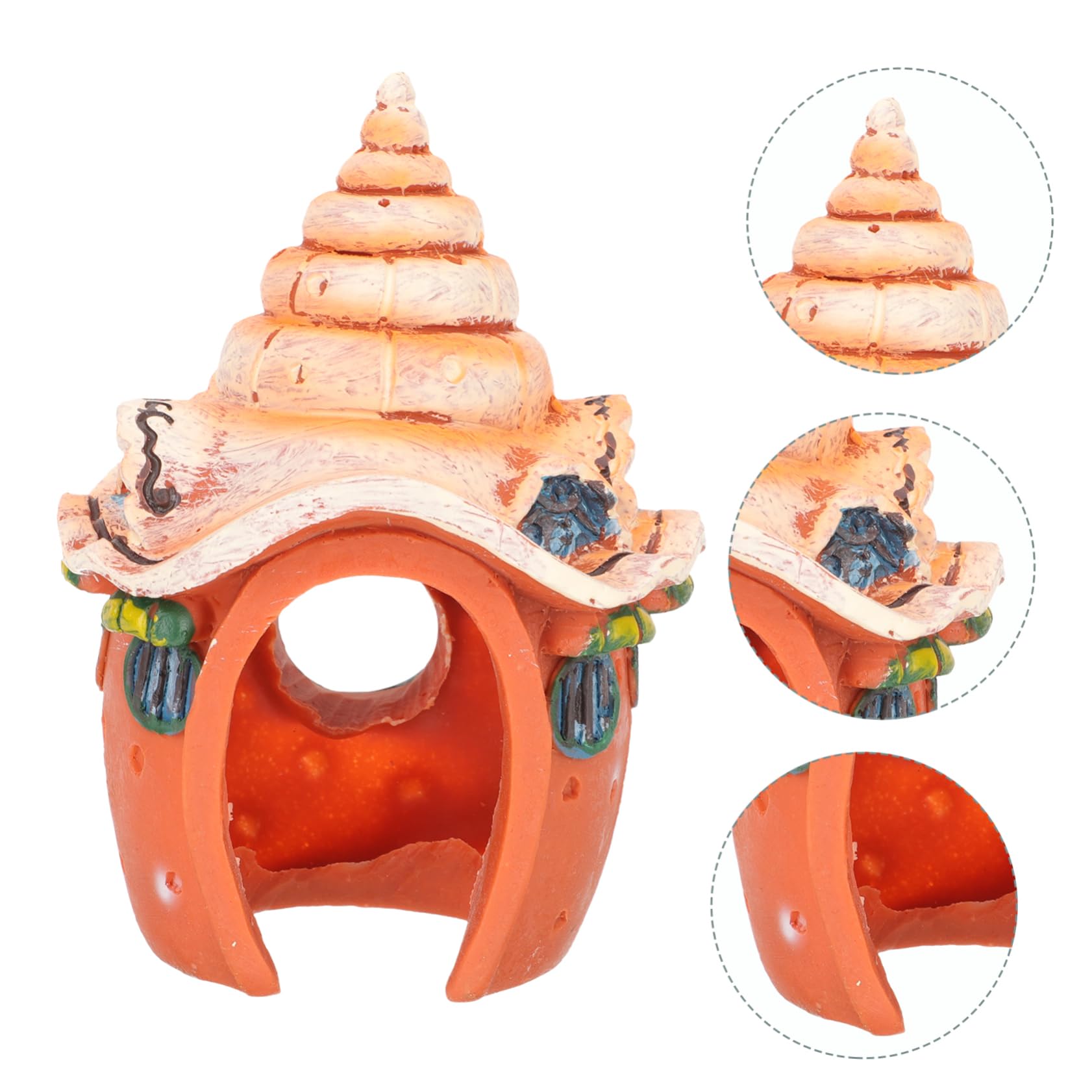 Amazon.co.jp: MERRYHAPY 水族館 巻貝 家 リアル 風景 模造 城 樹脂 城