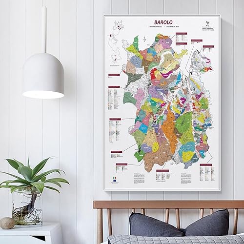 Miniatura 5 de Barolo - Póster de mapa de viñedo, mapa de vino, mapa de la región del vino, decoración de pintura, póster de arte festivo y póster M, lienzo para