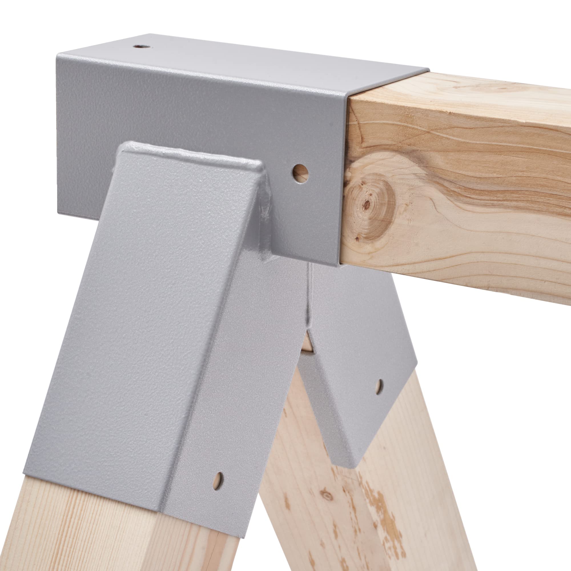 TRIBECCO® Czworokątny łącznik huśtawki 90/90 mm, 90° (90° szary), z malowanej proszkowo blachy stalowej do huśtawek ogrodowych, stabilny trójkąt w kształcie litery A, z otworami montażowymi Ø 10 mm