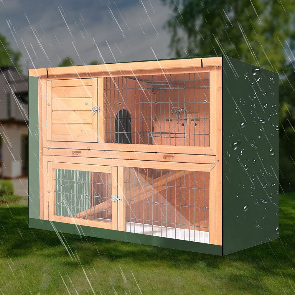 BORDSTRACT Rabbit Hutch Cover, Waterproof Oxford Cloth Rabbit Cage Dust Cover - Image 3