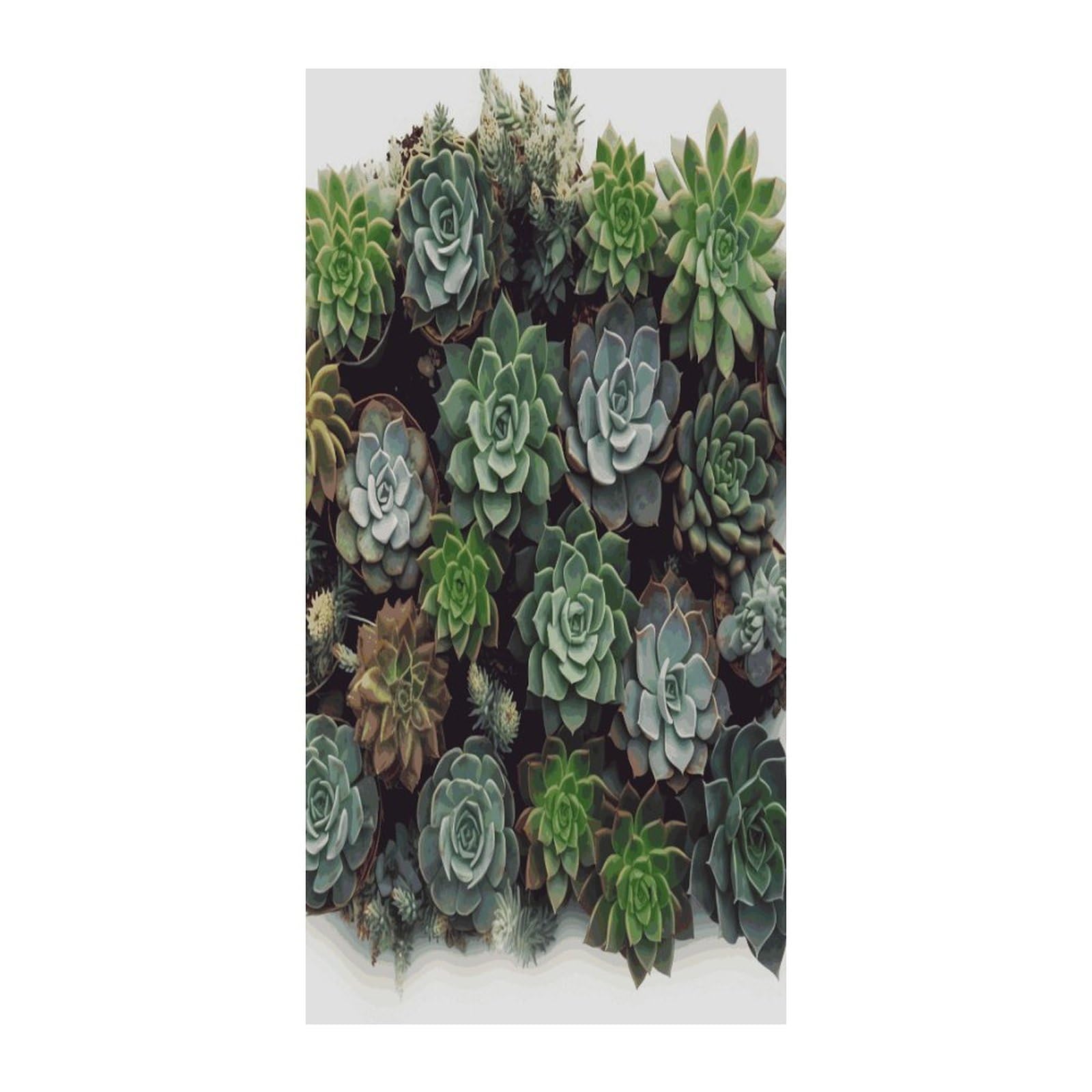 Adfgyerh Style Succulent Plants Curtains，Polyester Blackout Extra Wide，Door Curtain， 35.4X 70.9 Inch For Temporary Room Dividers Bedroom Living Room，Room Darkening Curtains ，For Doorway Privacy For Wall Hanging De