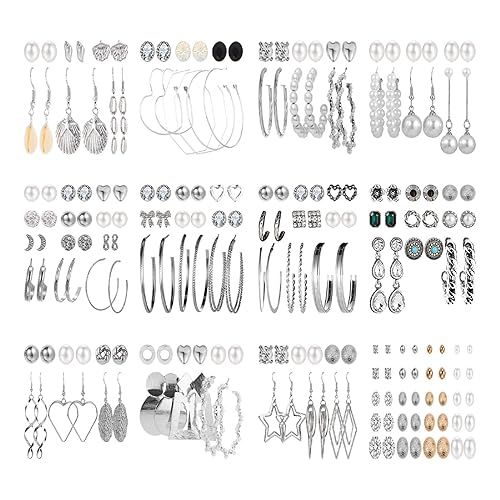 NEWITIN 69 Pieces Gold Jewelry Set for Women Fashion Costume Jewelry Gold Plated Necklace Bracelet Earrings Set for Women