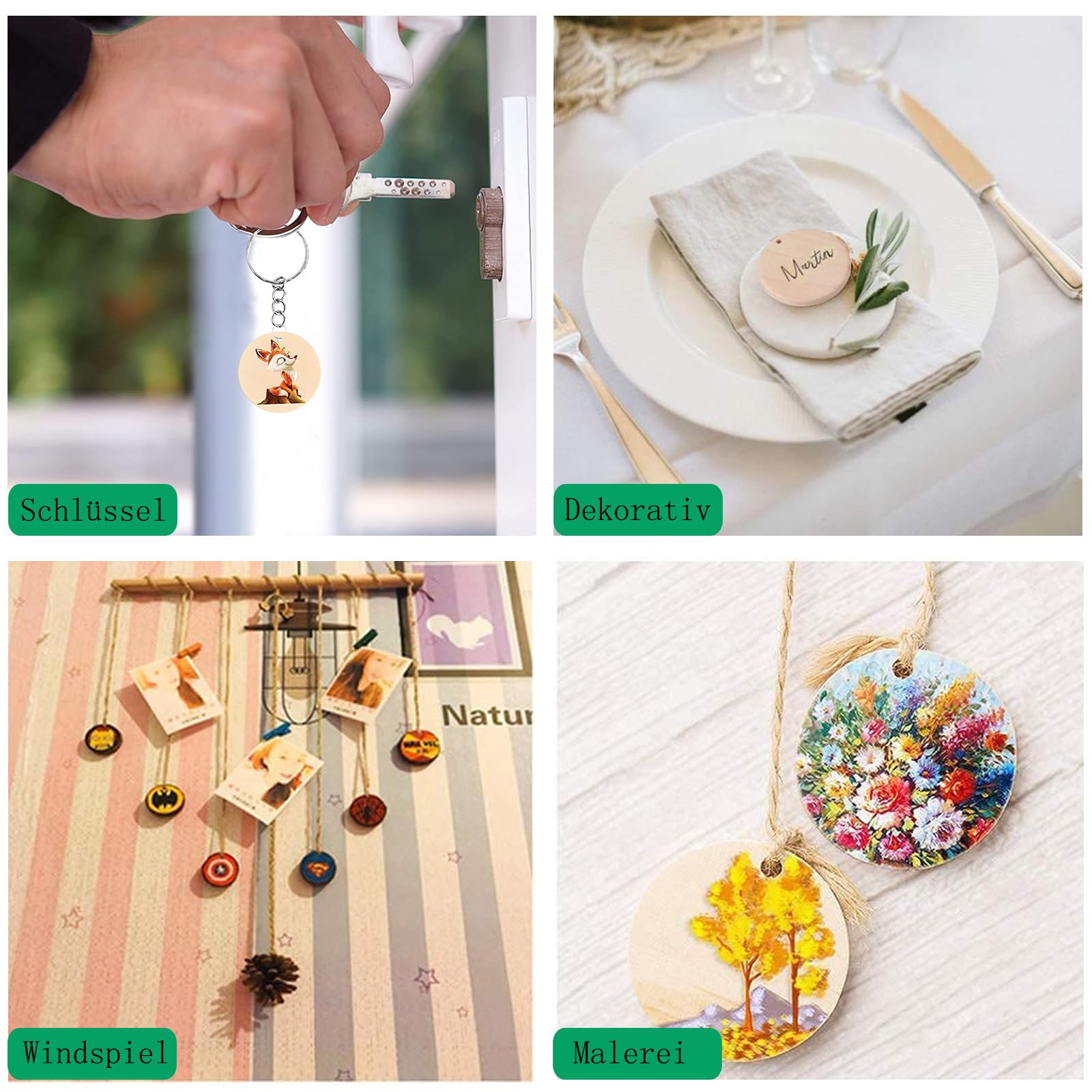 Dischi Legno 100pz - 35mm Con Foro, Per Fai Da Te E Decorazioni - Foto 4