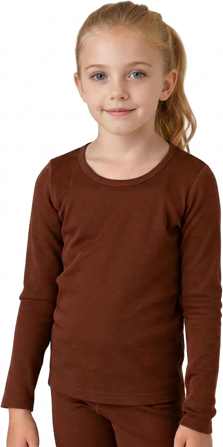 LAPASA Kids 100% Merino Wool Base Layer Thermal Top for Boys/Girls