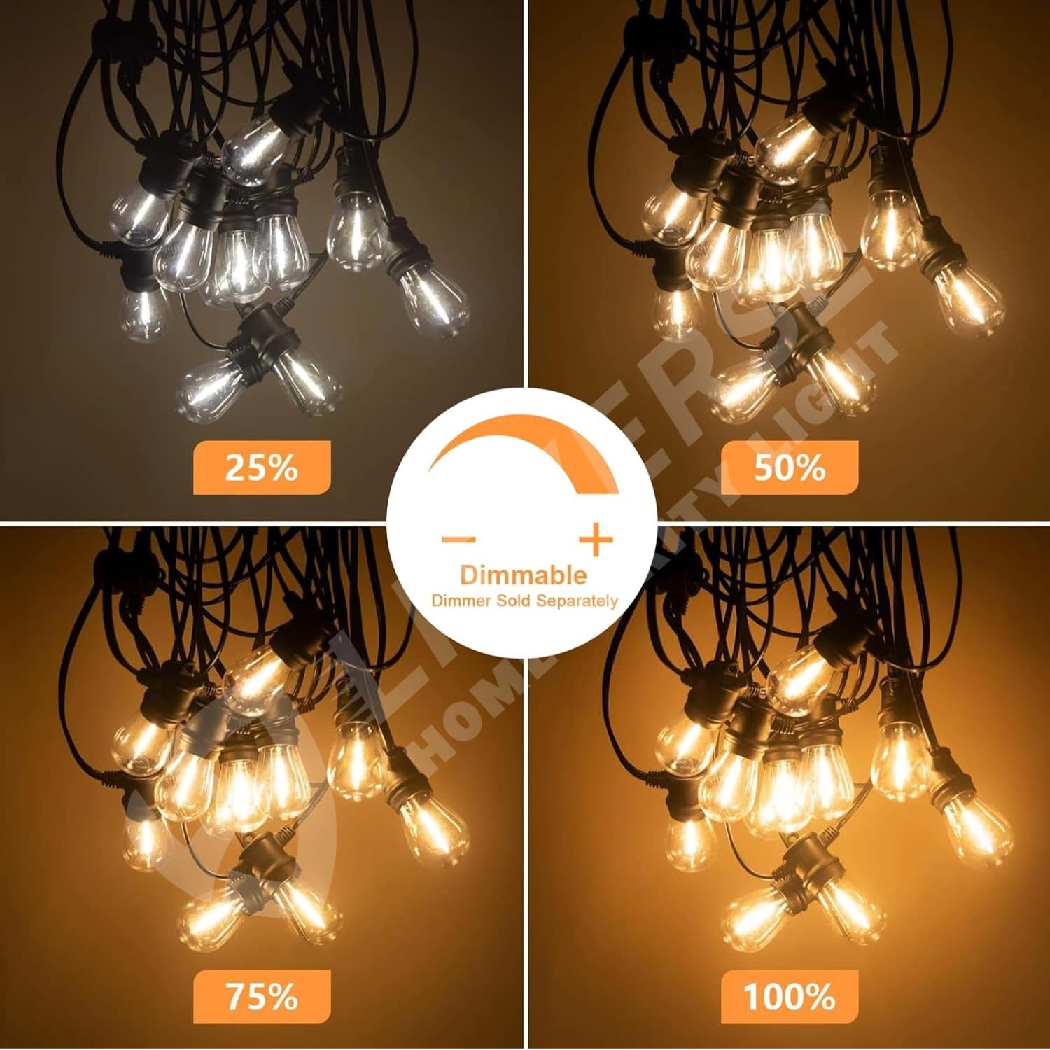 LITVERSE Solar String Lights E27 |10 LED | 19FT with 8 Lighting Mode, Solar and USB Powered with Display Panel Decorative, Diwali,Festival,Outside Garden Yard Balcony (Warm White) 3