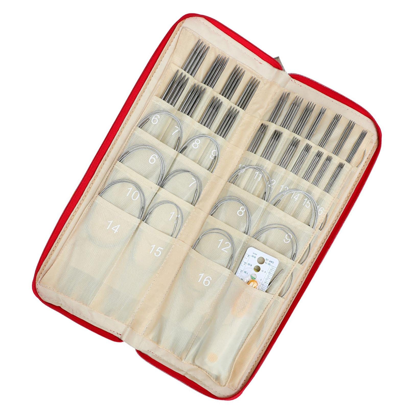 Agujas de tejer para principiantes Suministros para tejer, kit de agujas | Los suministros de tejido para suéter incluyen tijeras, marcadores de costura, ganchillo, reglas y agujas circulares.