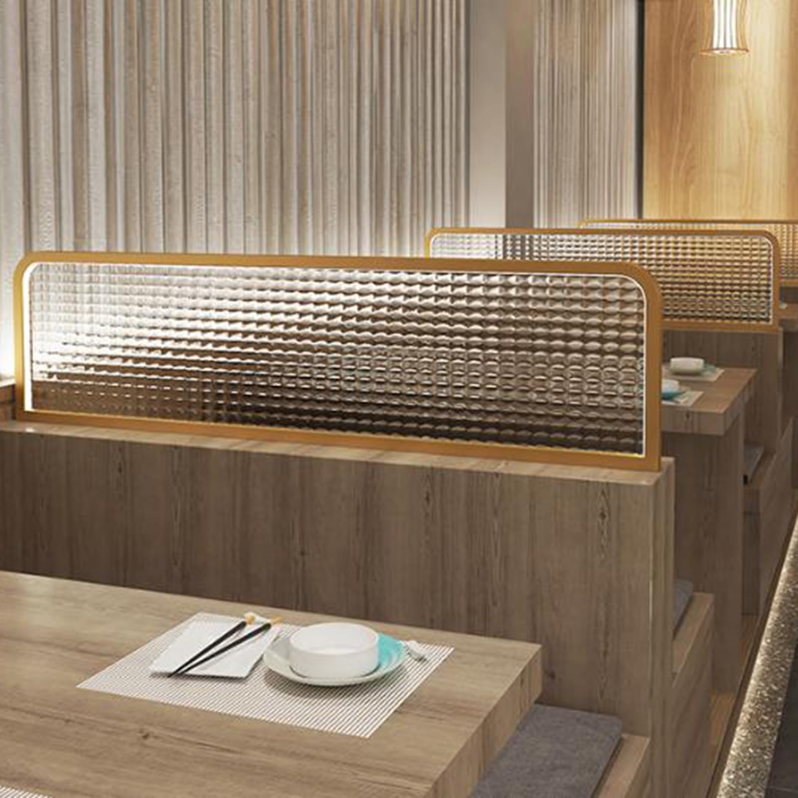 Genérico Mampara de Cristal para restaurantes, Elegante Separador de Comedor de Hierro Forjado, 60 x 45 cm (23,62 x 17,7 Pulgadas) - Elegante Separador de escritorios y cabinas de Restaurante para ma