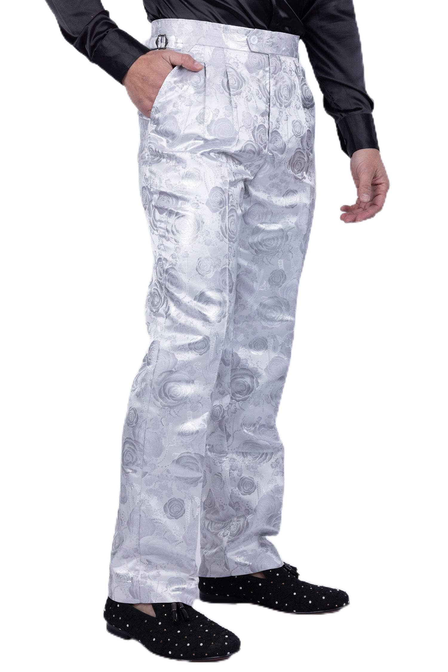 Barabas Mens Floral Slim Fit Chino Dress Pants 5CP02