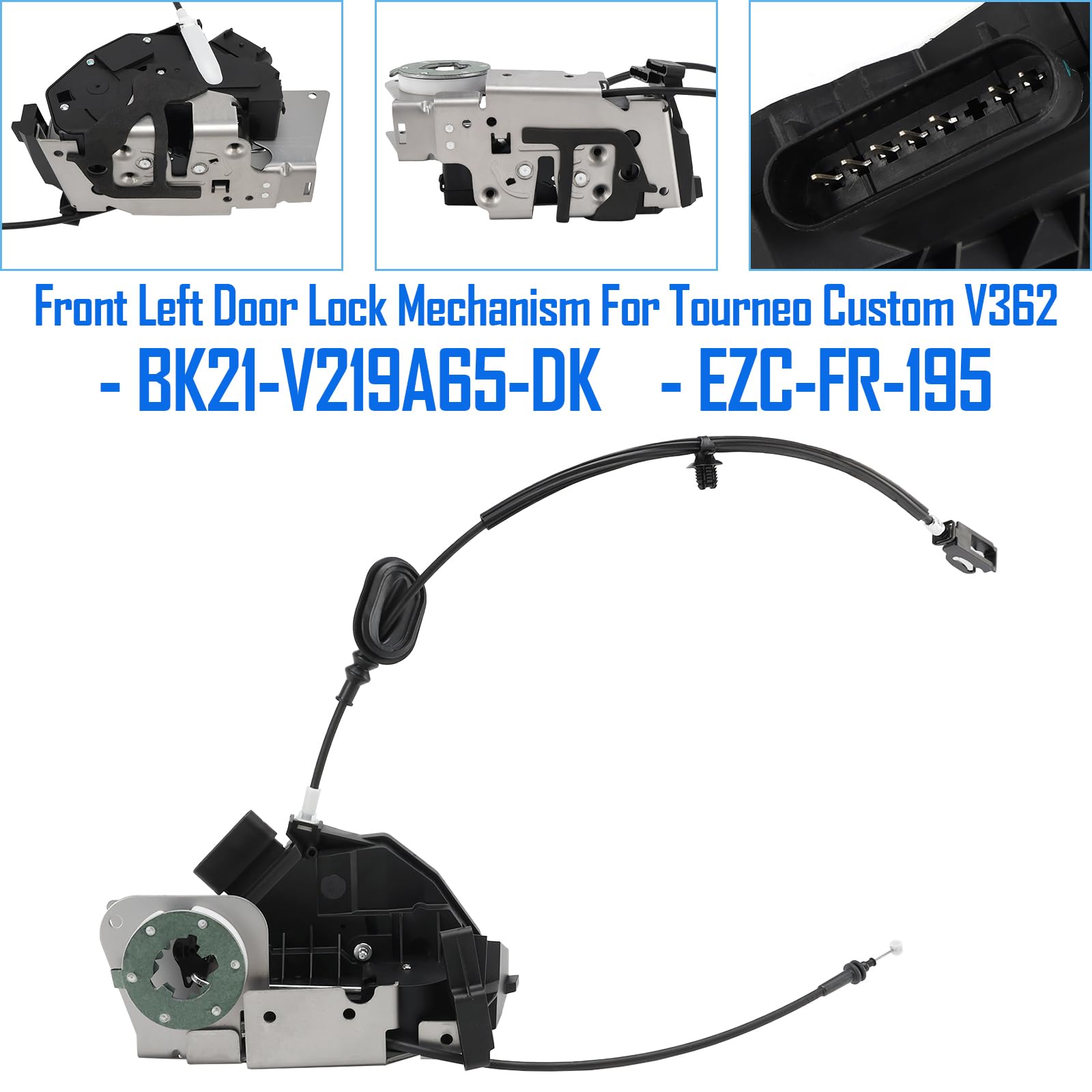 Topteng Front Left Door Lock BK21-V219A65-DK adapté pour Tourneo Custom V362 2012-2015, adapté pour Transit Custom V362 2012-2015
