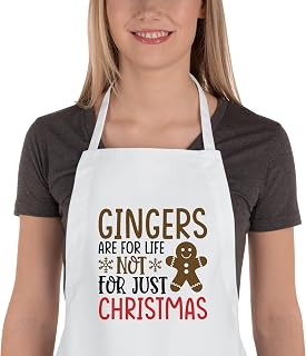 Gingers Are For Life Apron | Funny Gingerbread Festive Apron | Christmas Baking Apron | Quirky Gingerbread Chef Apron | Ginger Hair Gift (Black)