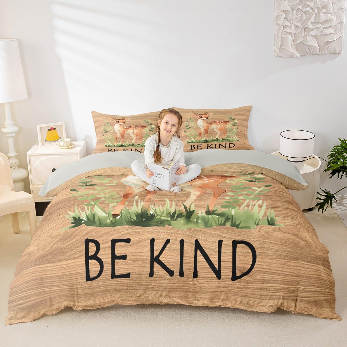 Homewish Rustykalny jeleń super king zestaw pościeli dzika dżungla zwierzęta poszewka na kołdrę leśne zwierzę poszewka na kołdrę dla dzieci chłopców dziewcząt dorosłych dzika przyroda safari zestawy