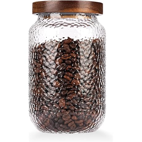 WHJY Small Dog Treat Glass Jar with Lid