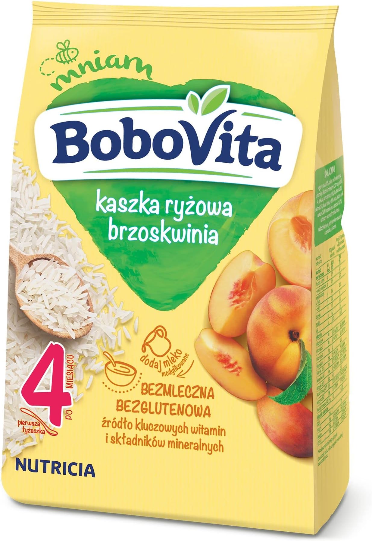 Bobovita Rice Gruel with Peaches for Babies (180g/6.3oz)