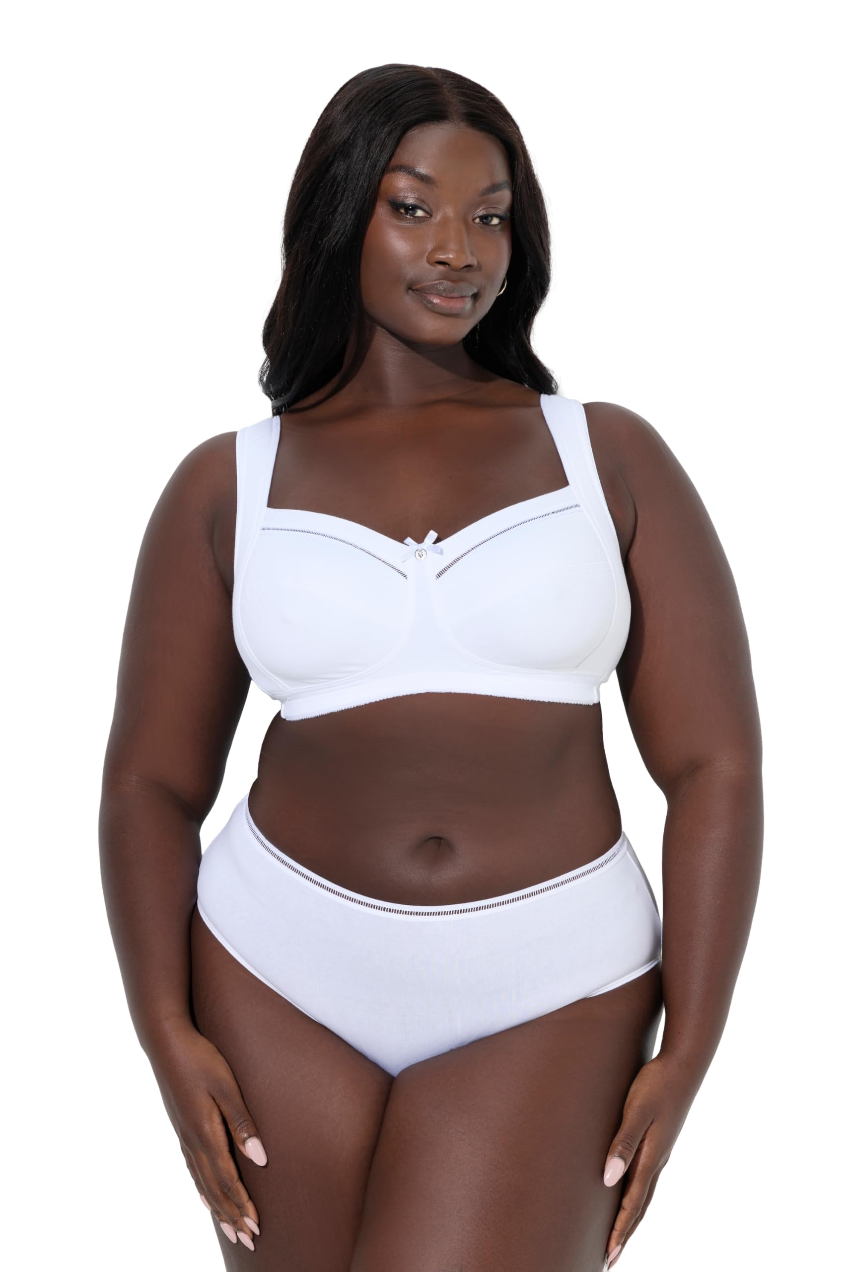 Ulla Popken Damen große Größen Übergrößen Plus Size Entlastungs-BH, bügellos, Spitze 838461