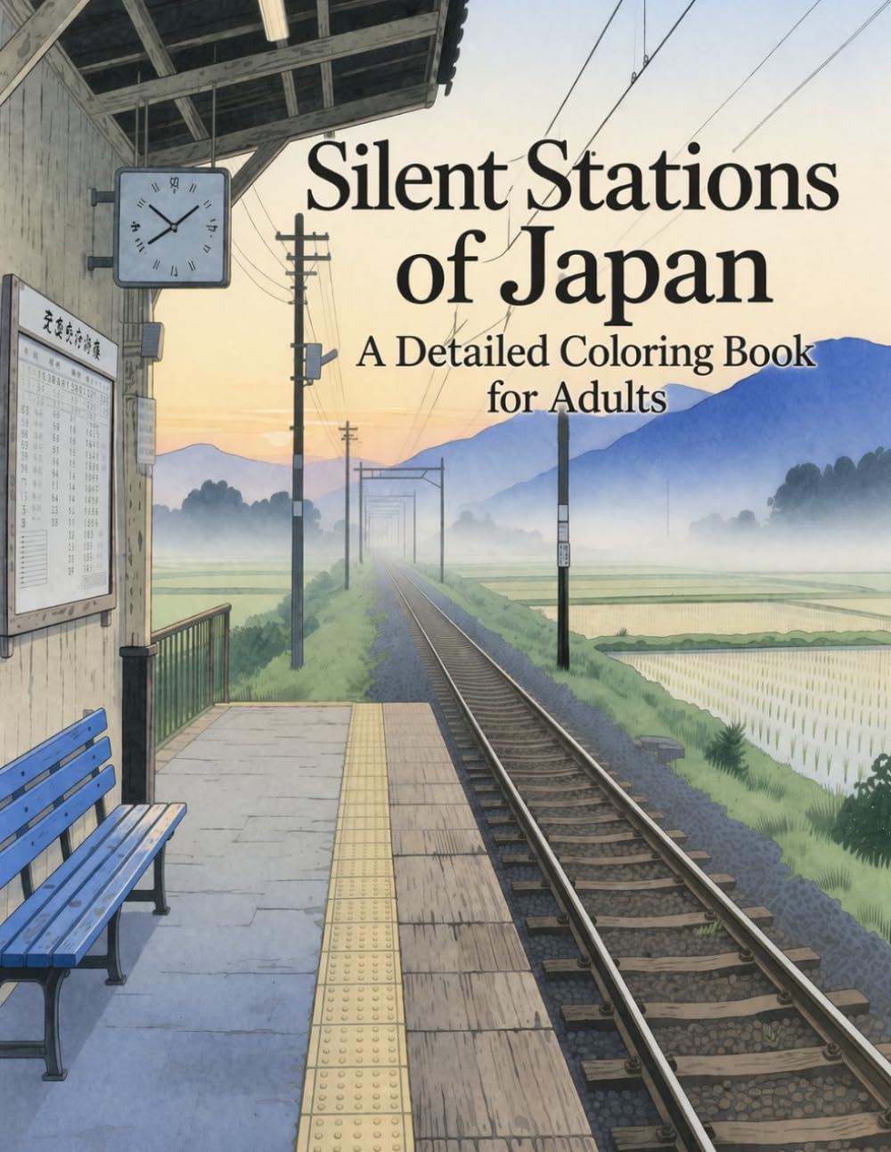 Silent Stations of Japan: A Detailed Coloring Book for Adults