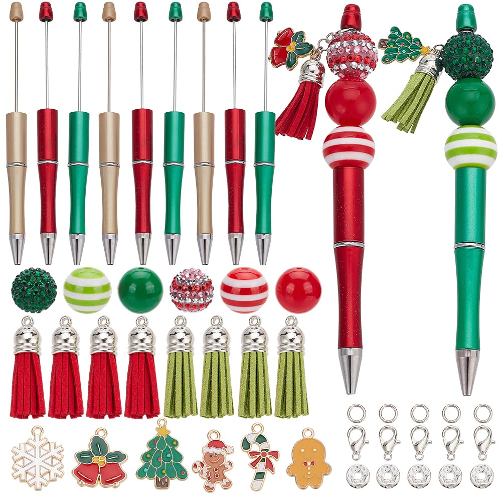 Kit Fabrication Stylos à Perles SUNNYCLUE - 106 Pièces, Thème Flocons De Neige Bleu/blanc - DIY Noël, Cadeau Créatif Pour Enfants
