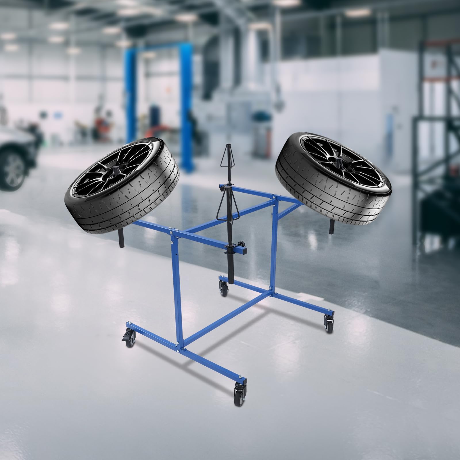 Felgenlackierständer Felgenlackierbock Lackierwagenreparaturständer 360° Drehbar Höhenverstellbar Für Autoteile 4 Felgen Lackierständer Auf Rädern Lackierbock Halterungen Stoßstange Lackieren Blau