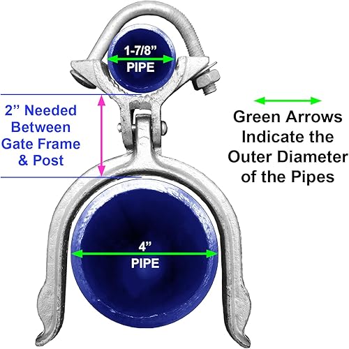 Miniatura 2 de Jake Sales Pestillo de horquilla para valla de cadena resistente de 1-78 pulgadas x 4 pulgadas, pestillo de puerta comercial maleable - Pestillo de