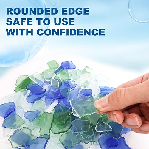 Miniatura 4 de Piezas de vidrio de mar trituradas de vidrio de mar esmerilado, decoración plana de vidrio de mar esmerilado para playa, boda, fiesta, decoración