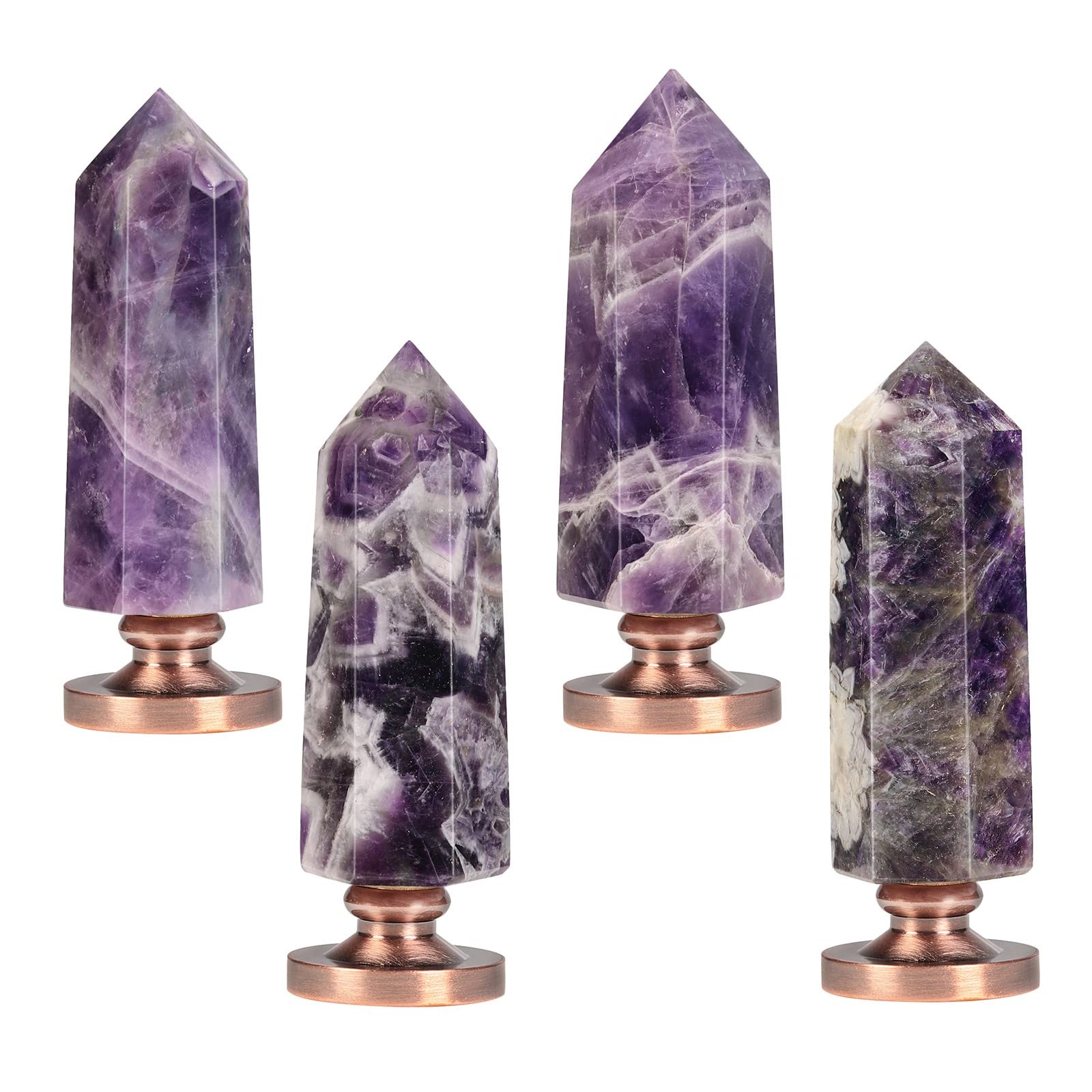 Amethyst Kristall Hexagon Prisma Wachs Siegel Stempel Abnehmbare Vintage Kupfer Siegel für Einladungskarten für Weihnachten Halloween Thanksgiving Geschenk, Twin Symbiotic Tree of Life