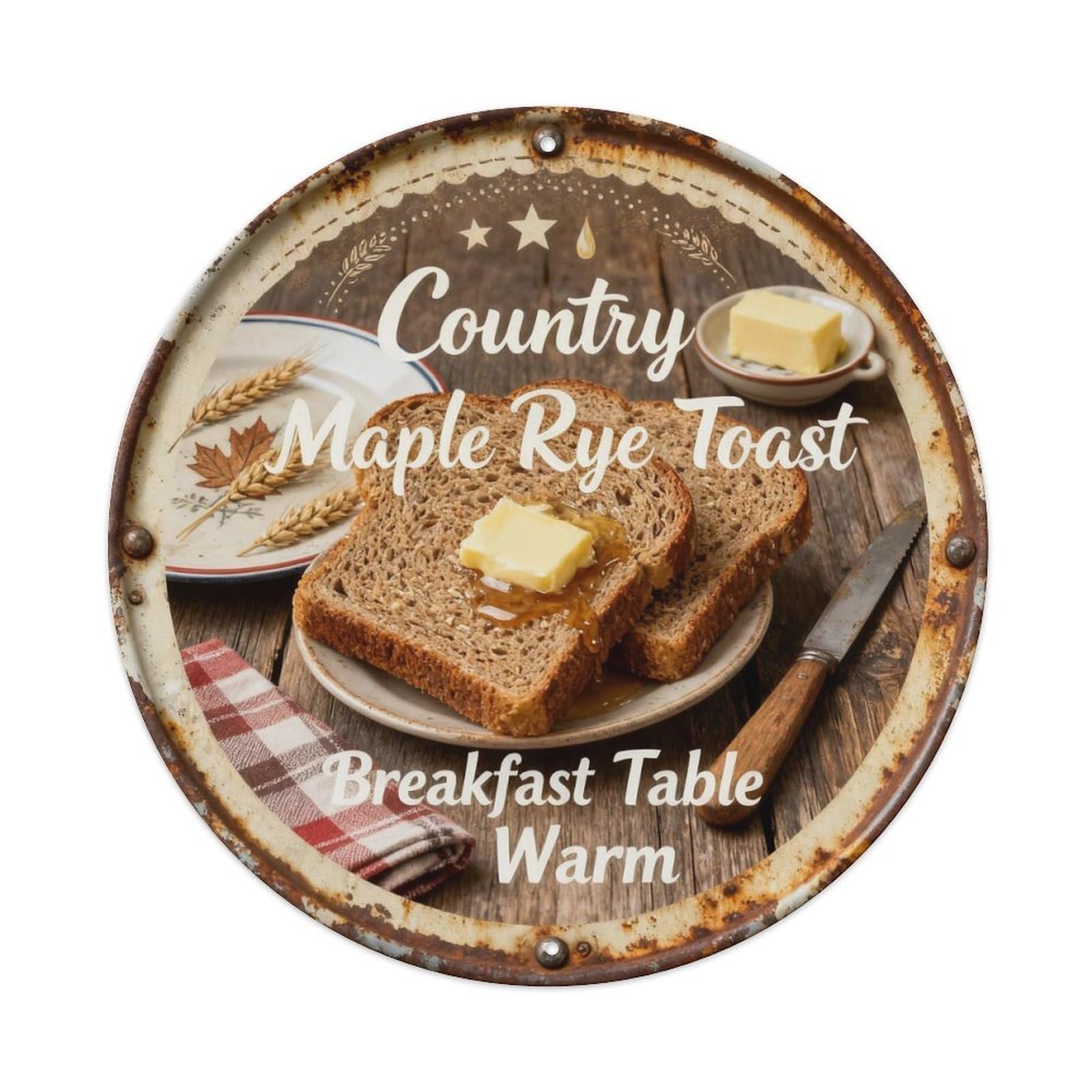 Maple Rye Toast Metal Tin Sign Plaque