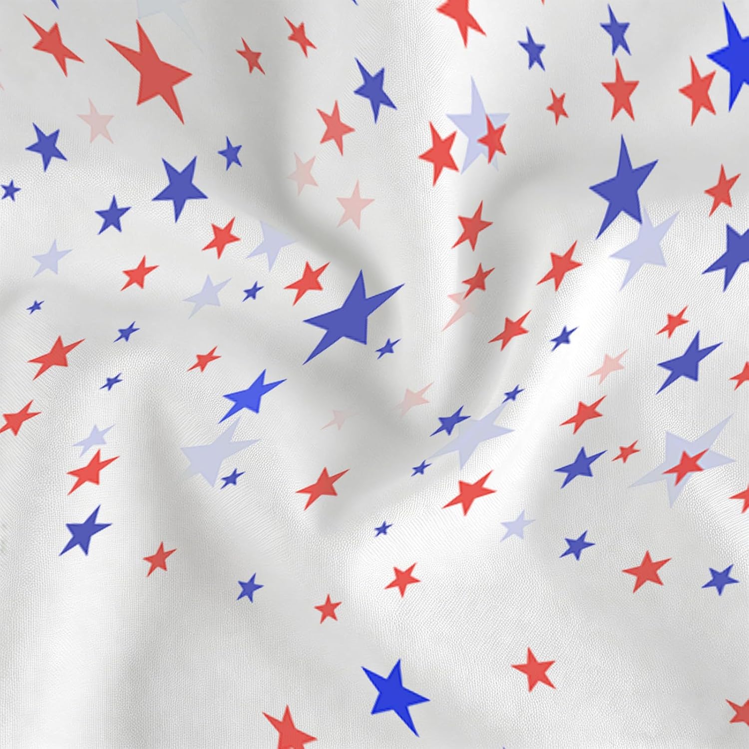 GOOESING 4th of July Valance Curtain 54x18 Inch Patriotic Stars Memorial Day Valances for Windows Red Blue White Star Window Treatments Valance for Kitchen Bedroom Living Room Bathroom