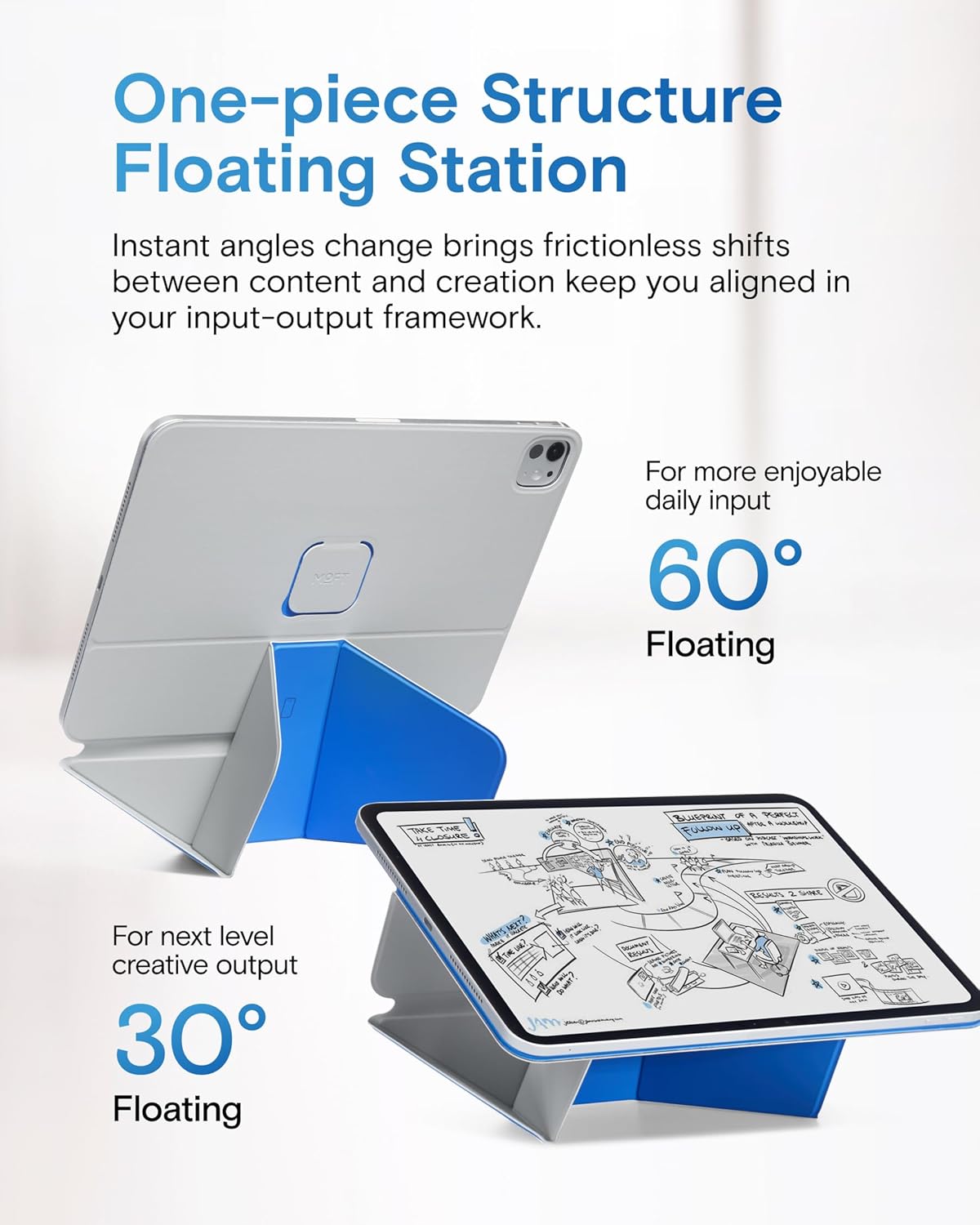 MOFT Dynamic Folio Case for iPad Pro 13-inch(M5 2025/M4 2024), Slim Magnetic Stand Case with 20+ Viewing Angles, Auto Wake/Sleep, Ultra Thin, Cement x Sapphire - Image 4