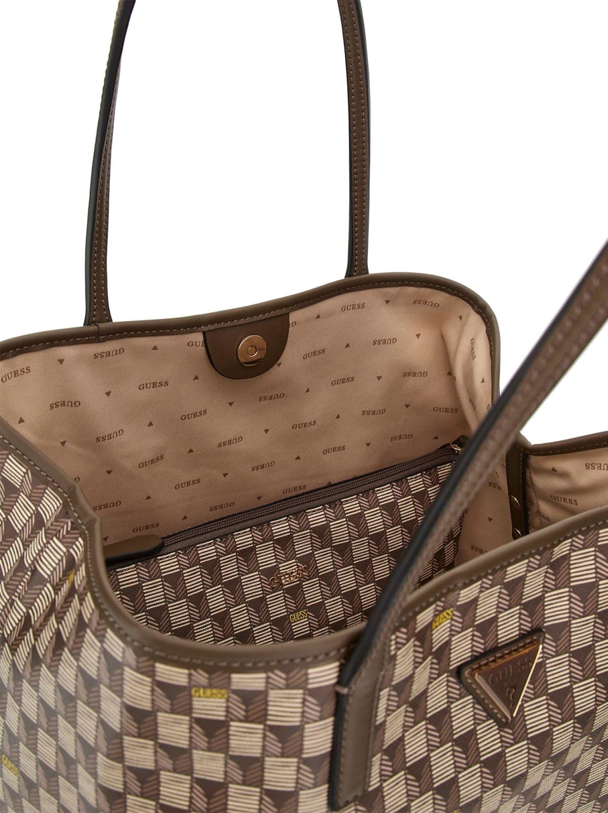 GUESS bolso shopper bolso de hombro G Wave Large 2 In 1 Tote Bag Granite Logo marrón