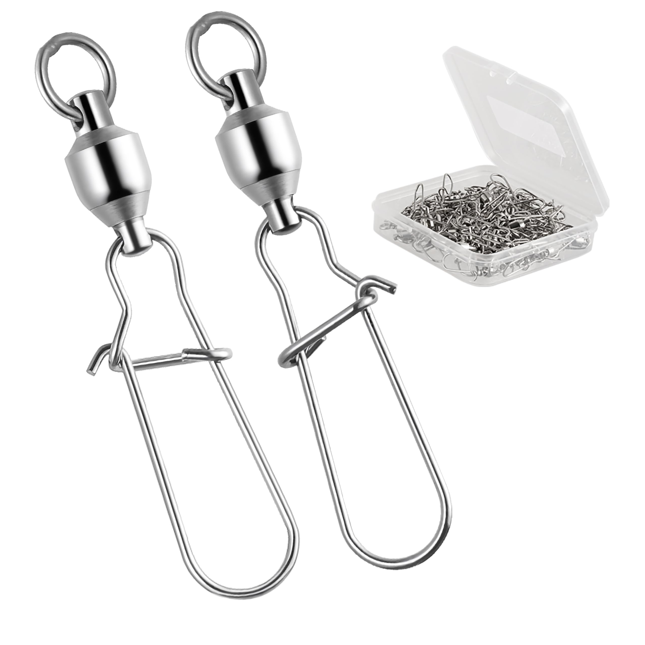 RIKIMARU Fishing Swivels Duo Lock Snap Ball Bearing Stainless Barrel Fast Fishing Lure Swivels High Speed Rotating