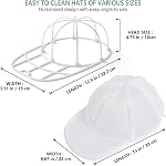Eiito Hat Washer for Washing Machine,Hat Cleaner for Baseball Caps with Frame Cage and Mesh (1Pack white with mesh)