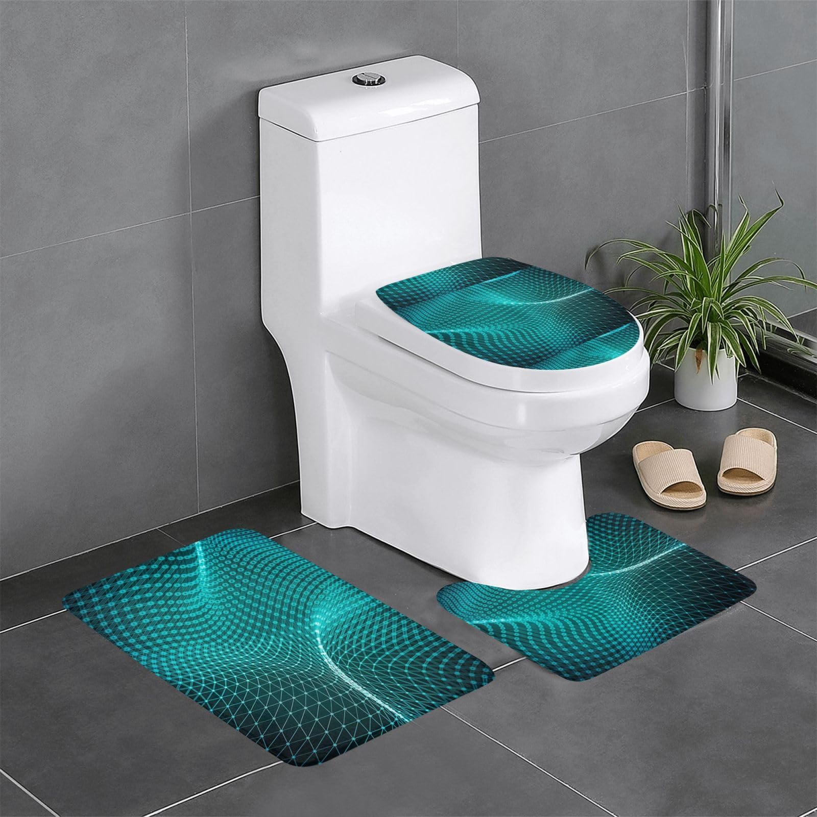 Tapis antidérapant en flanelle lot de 3 idéal pour sécuriser la cuisine et la salle de bain