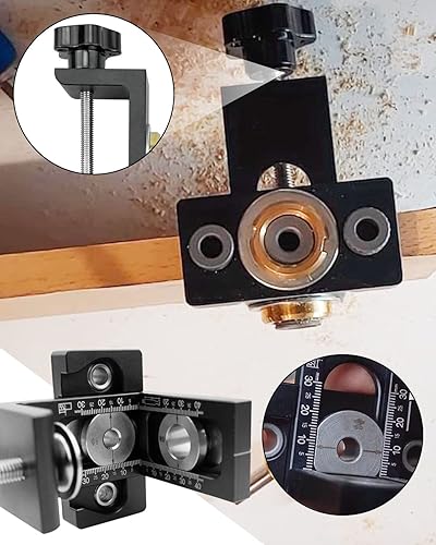 Miniatura 4 de Kit de plantilla de agujero de bolsillo 3 en 1, juego de plantillas de clavijas para carpintería con broca de 6, 8, 10, 0.591 in, localizador de