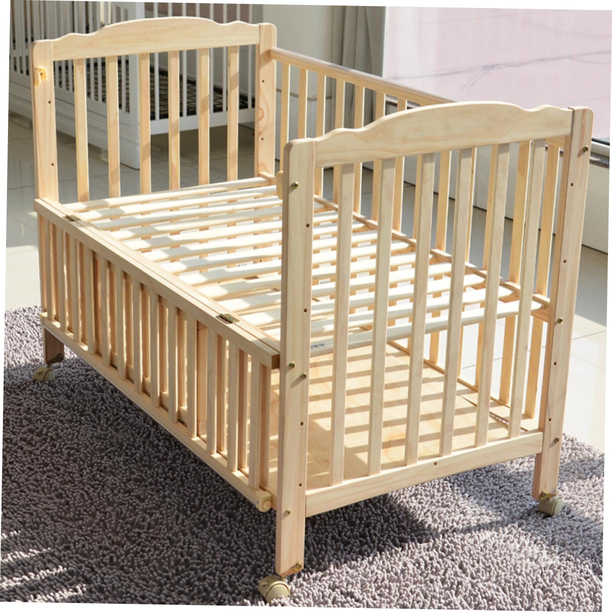 Roulettes Pivotantes Silencieuses Frein en PU Ensemble de 4 et Polyvalentes Installation Facile Accessoires pour Parents pour Lit Bébé