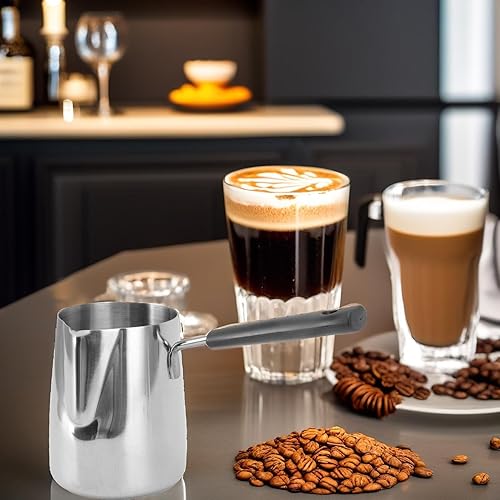 Miniatura 6 de Olla de café turco, 20.3 fl oz20 onzas, calentador de café de acero inoxidable, calentador de mantequilla, olla de té turco, jarra de café expreso,