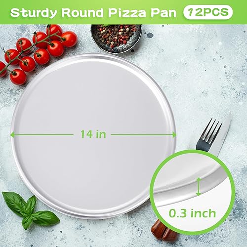 Miniatura 2 de Juego de 12 moldes para pizza a granel de aluminio para pizza, platos redondos para tartas, bandeja para pasteles libre de óxido para horno,