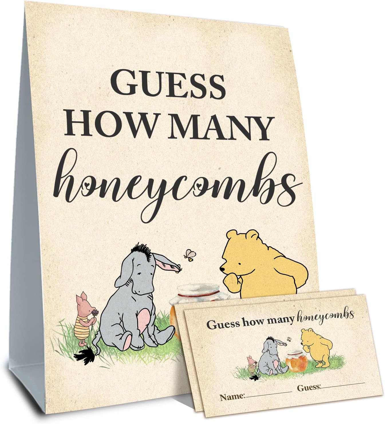 Winnie Baby Shower Decorations-Baby Shower Games-Baby Shwoer Party Decor-Baby Shower Table Sign Centerpieces-Baby Shower Games Pooh Birthday Supplies Party Decorations