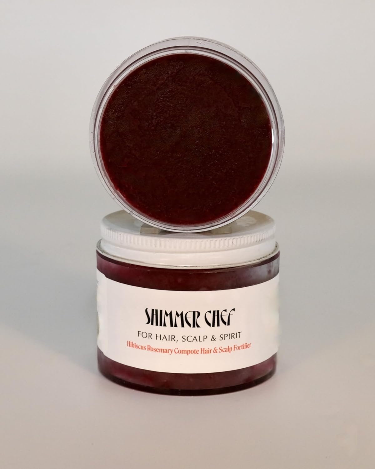 SHIMMER CHEF Hibiscus Rosemary Compote Hair & Scalp Fortifier | Botanical Elixir | Conditions & Strengthens, Restores Shine | Balances Scalp Microbiome | Promotes Healthy Hair & Uplifted Mood | 2.5 oz