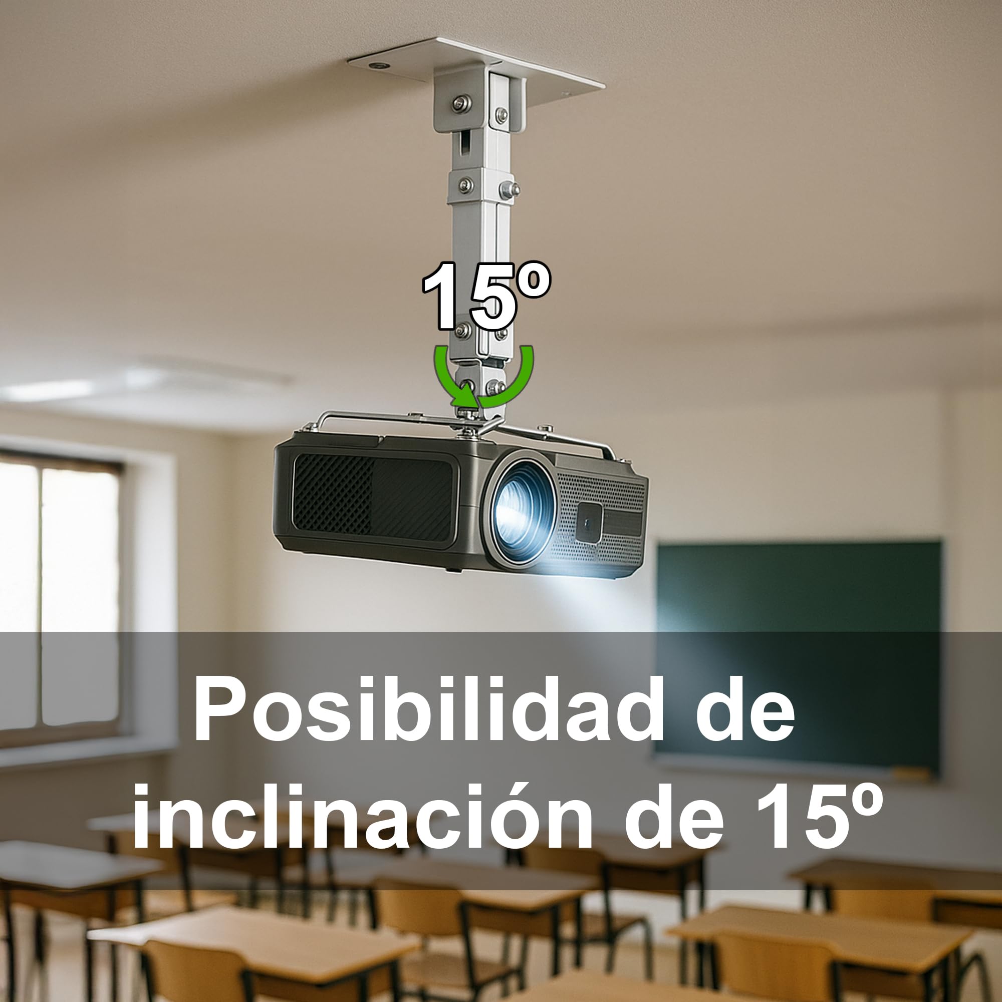 Unicview - Supporto a soffitto per proiettore, colore: bianco