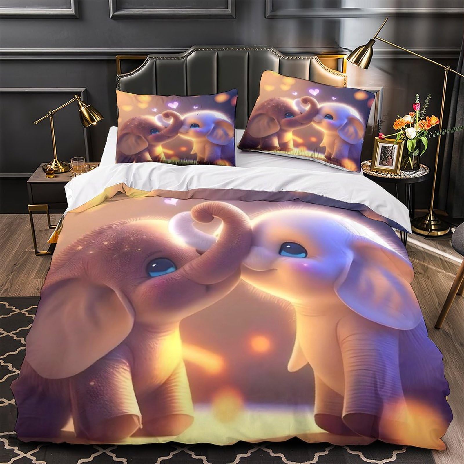 Housse de couette éléphant hypoallergénique pour éviter les allergies nocturnes