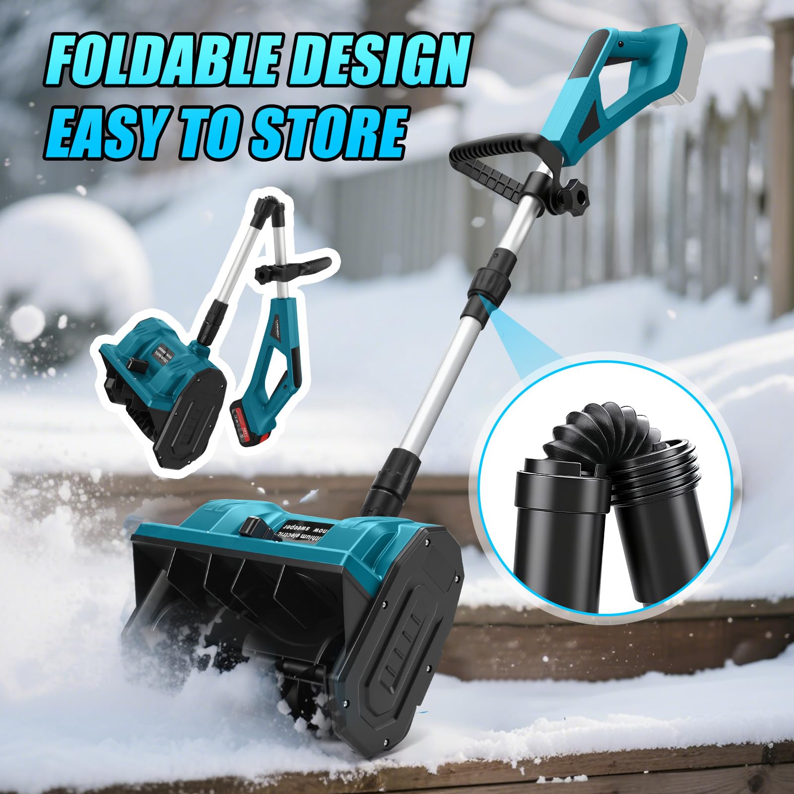 akumulatorowa odśnieżarka do baterii Makita 18V, zasięg wyrzutu 8m, szerokość robocza 28cm, elektryczna łopatka odśnieżająca, szczotka odśnieżająca, odśnieżarka z uchwytem o wysokości