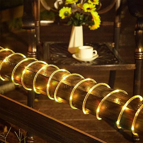 Miniatura 6 de RUICHEN Cuerda de luces USB con control remoto, tubo de 100 luces LED de 33 pies para interiores y exteriores, guirnalda de luces para jardín,