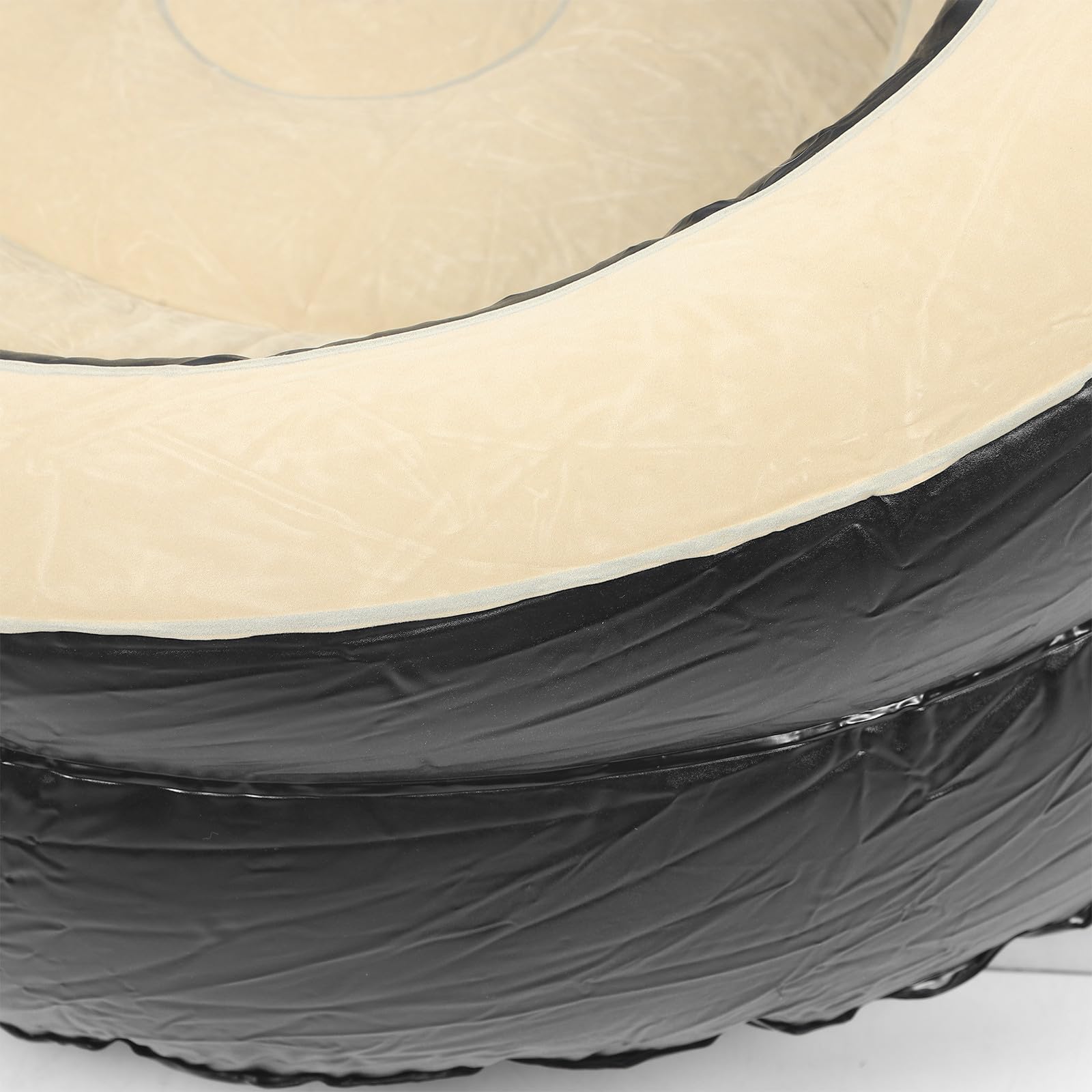 Homoyoyo Divano Gonfiabile Portatile in PVC Beige Poltrona Pieghevole Compatta per Casa e Campeggio Divano Letto ad Aria Comodo e Resistente per Interni ed Esterni