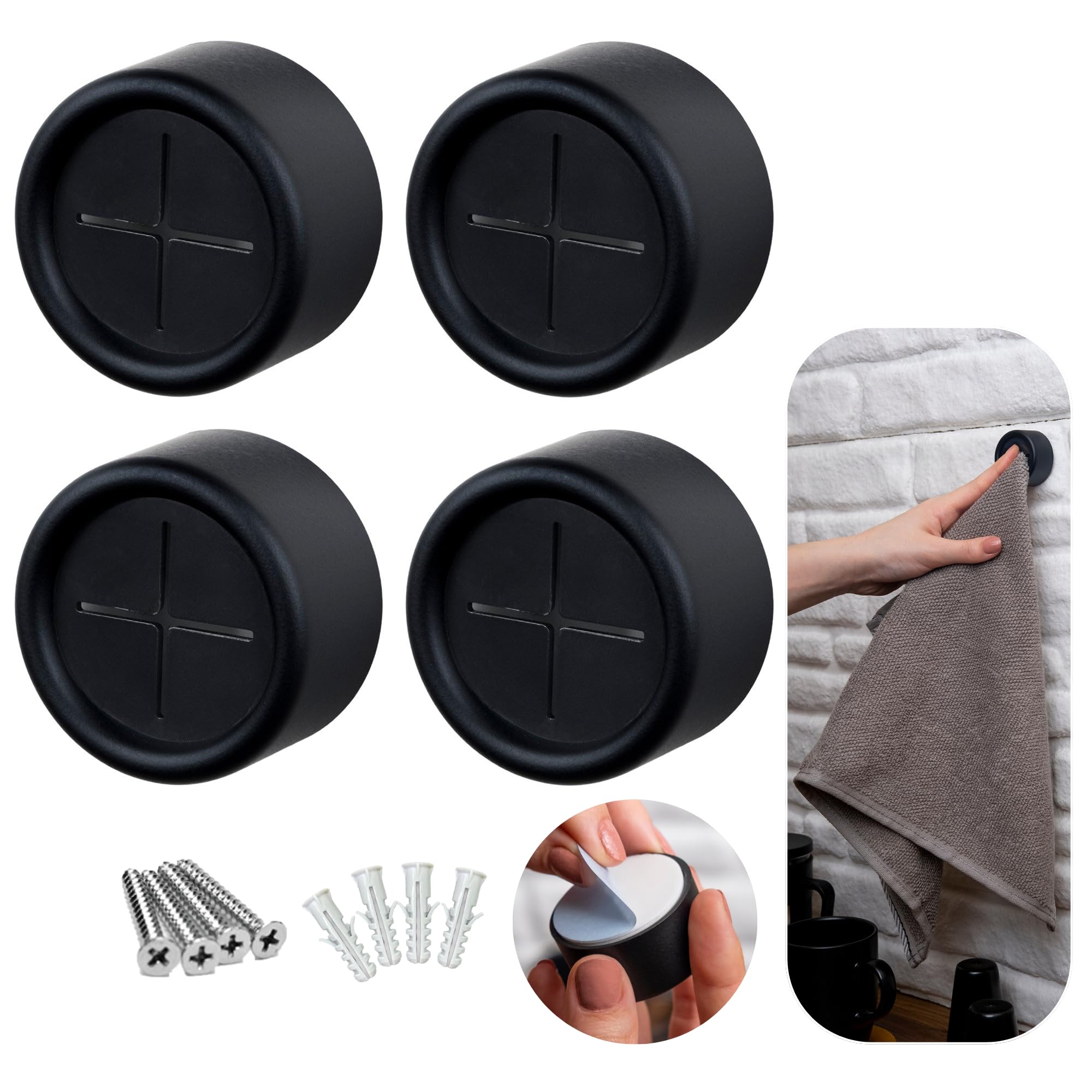 HEFA Towel Hooks - 4 Pack Kitchen Hooks -3