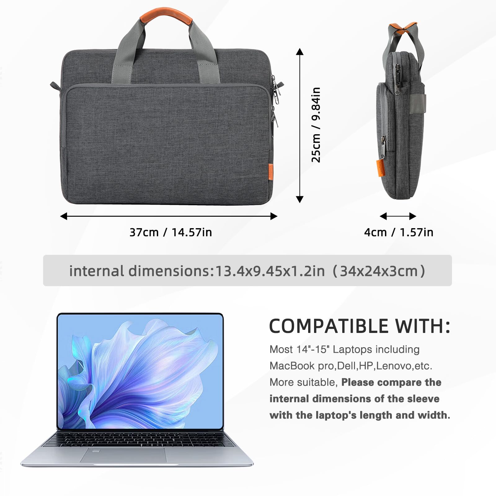 bagasin Borsa a Tracolla per PC, Borsa Messenger per Porta Laptop 15,6 17,3 14 13,3 Pollici, Custodia per PC Computer Portatile