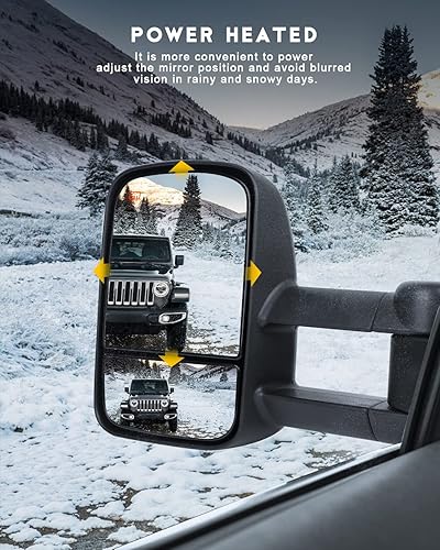 Miniatura 9 de OCPTY Espejos de remolque manuales, telescópicos, retrovisores de remolque izquierdo y derecho para 1999-2006 para Chevy Silverado para Gmc Sierra