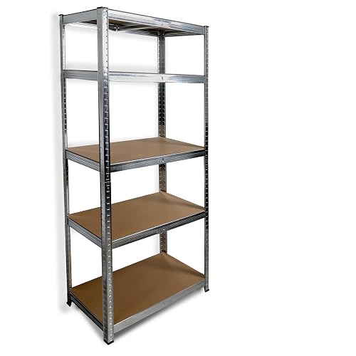 DIVCHI Garage Shelving Unit 5-Tier Storage Shelves Free Standing Boltless Rack For Home | Office | Warehouse | Kitchen | Dining Room | Hallway | Balcony | Bedroom | Living Room (Silver) - Silver